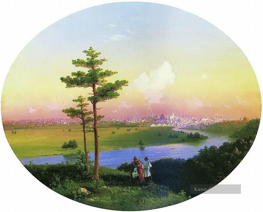 Ansicht von Moskau von Sparrow Hills 1848 Verspielt Ivan Aiwasowski russisch Ölgemälde